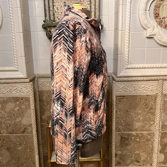 Onque Casual. Size XL. Pink & Gray Flannel Zip Up Jacket. Cotton Poly. B95 - Picture 3 of 6